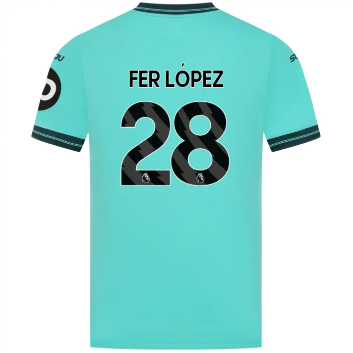 Wolverhampton Wanderers Fan Shop | 2025-26 Wolves Pro Away Shirt – Adult FER LOPEZ 28 Collection Official Wolves Fan Gear